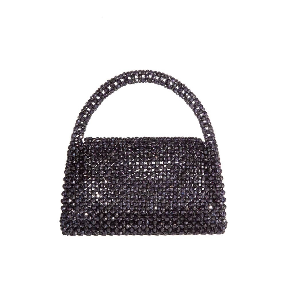BNWT Melie Bianco Sherry Beaded Handbag Charcoal
